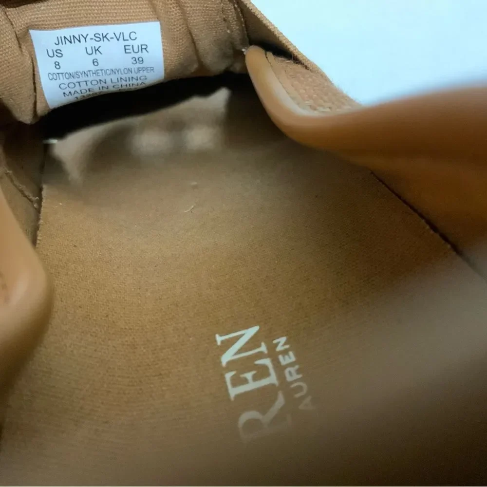 Lauren by Ralph Lauren Jinny Womens Woven Slip-On Sneaker. Tan Cushionin 8 B